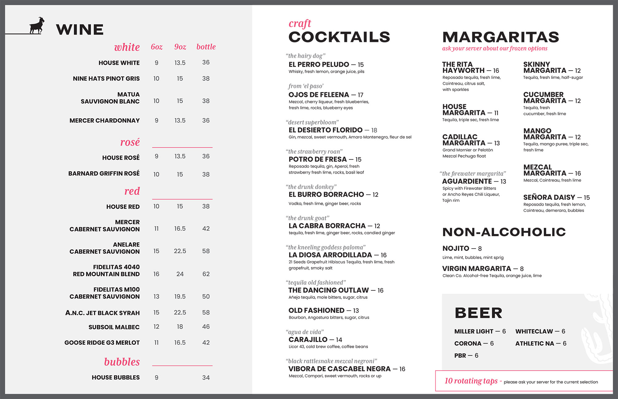 Menus perch cantina